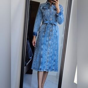 Denim Blue Button-Down Dress